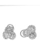 Round and Baguette Diamond Tri Circular Earrings